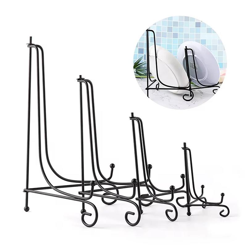 Black Sliver Iron Easel Display Stand Book Holder Photo Pedestal Bowl Dish Frame Picture Plate Rack Easel Crafts Bracket