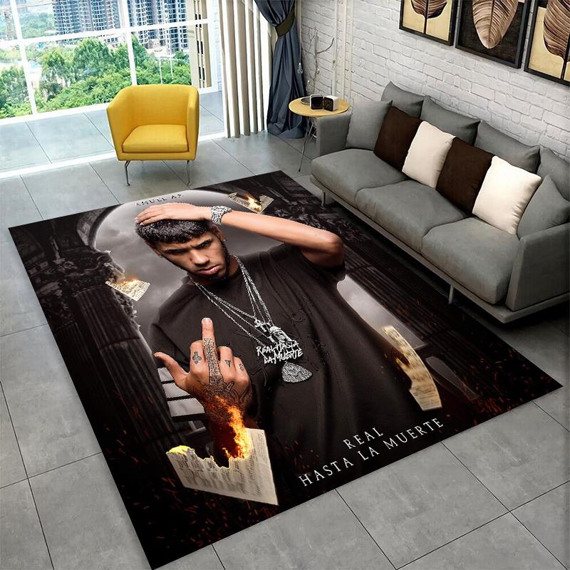 Rapper Free Anuel AA Hip Hop Carpet Rug for Playroom Bedroom Living Room Sofa Home Decor,kid Game Area Rug Non-slip Floor Mat