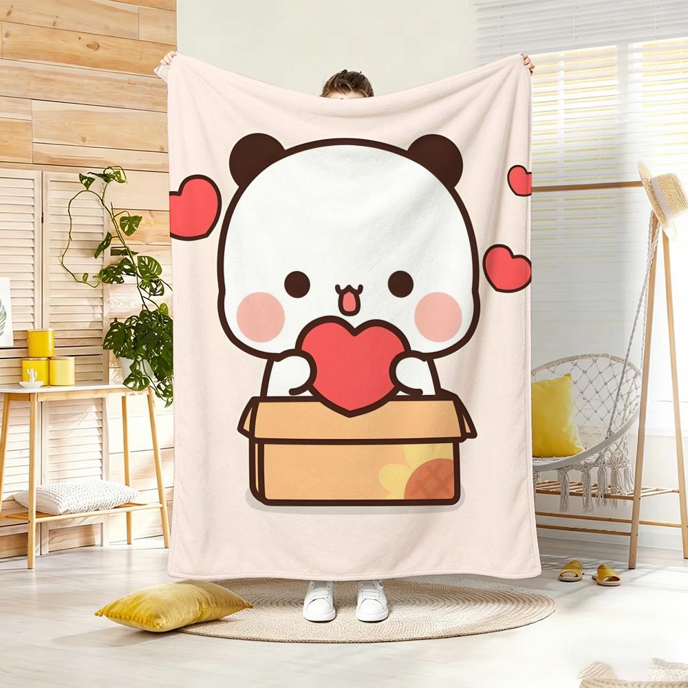 Kawaii Süß Cartoon B-Bubu D-Dudu Überwurf Leichtgewicht 240g Flanelldecke Weich Hautfreundlich für Sommerliche Kühlung