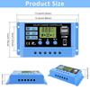 30A 20A 10A Solar Charge Controller 12V 24V Auto Solar Panel Pv Lcd Controller For Lead-Acid Battery, Lithium Battery Dual Usb