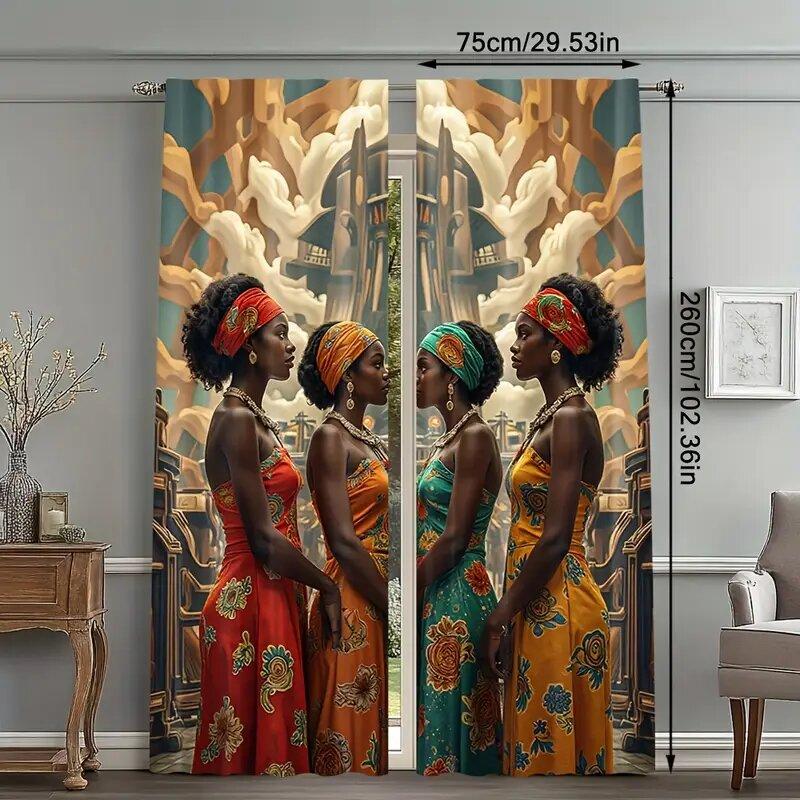 African-inspired printed curtains for bedroom   living room and kitchen decoration   home decoration   window decoration