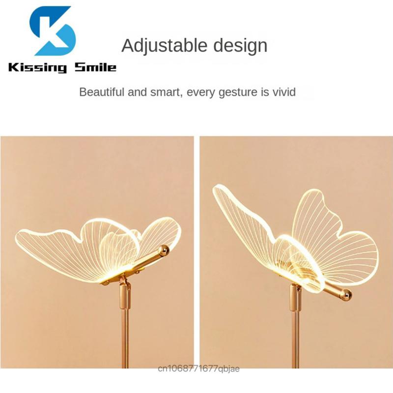 Schmetterlings-Tischlampe USB-wiederaufladbar LED Nordisch Blume Ambiente Nachtlichter Luxus Wohnzimmer Schreibtisch Dekoration Schlafzimmer