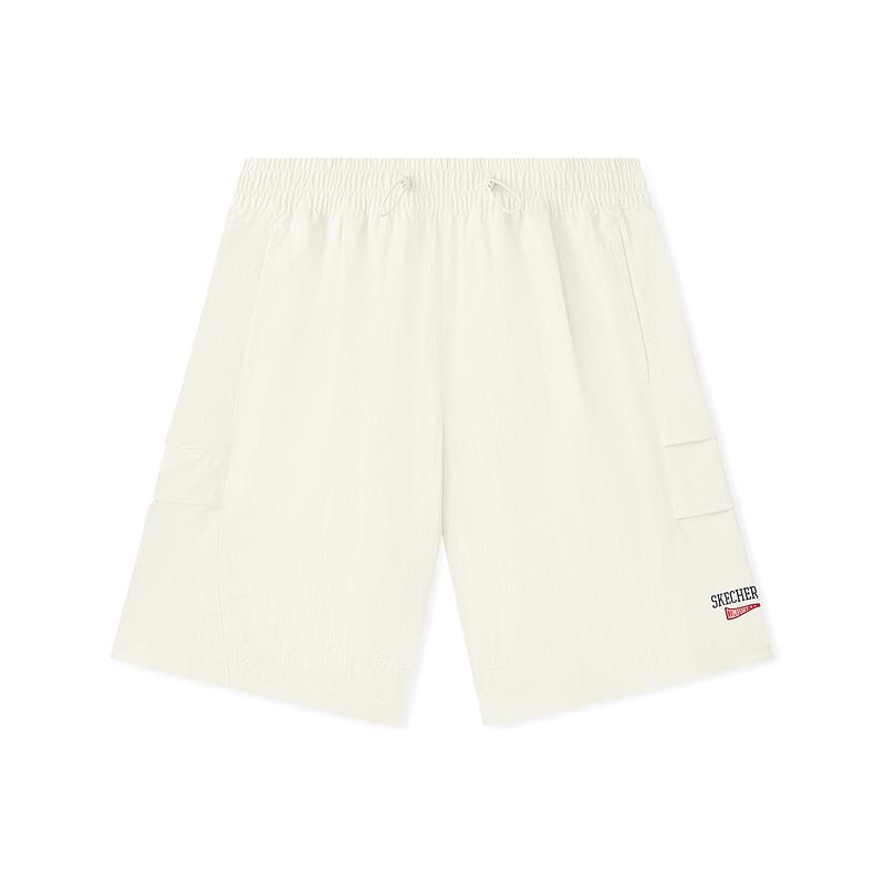 Skechers Soft Breathable Fashion Versatile Loose Five-Point Casual Shorts Men shorts Cotton-Candy-White L225M090-0074 M