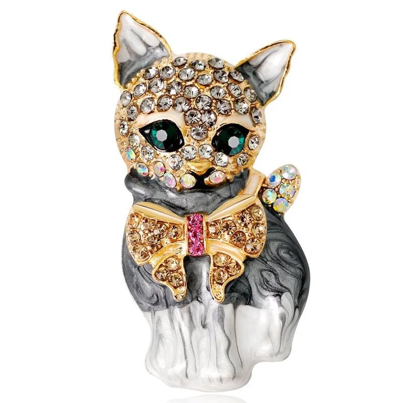 Exquisite Colorful Cat Metal Brooch Women's Men's Clothing Accessories Animal Brooches Children's Holiday Gift