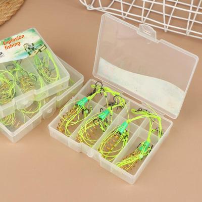 4Pcs Isni Explosive Hook Waist Drum Spring Bait Hook Anti-Winding Silver Carp And Bighead Fish Group Fishing Accessories