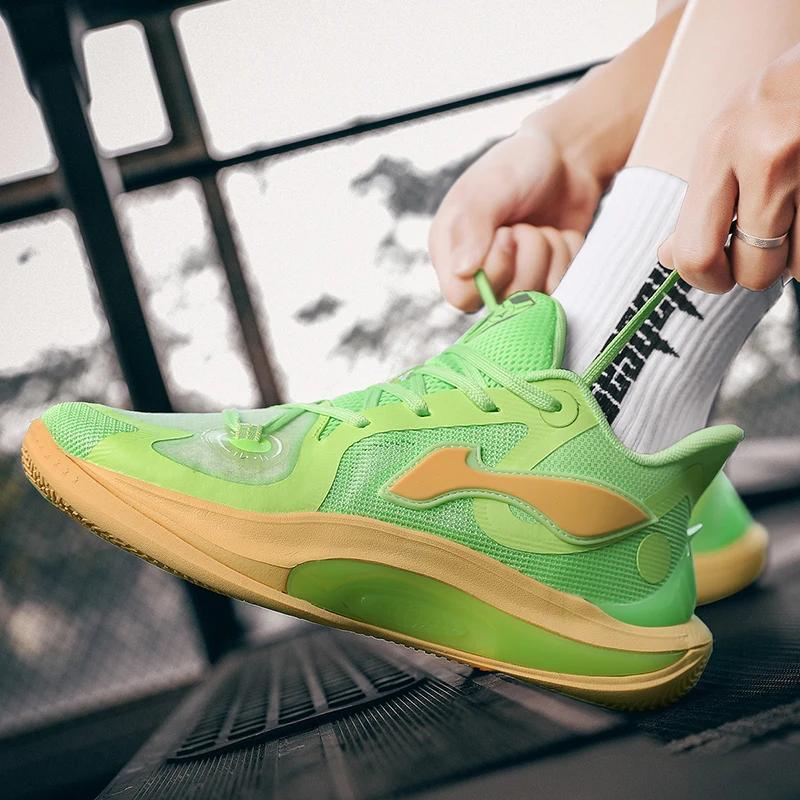 Shock-absorbing Combat Basketball Shoes Men 2024 New Youth Sports Students Professional Breathable Non-slip Sports Footwear