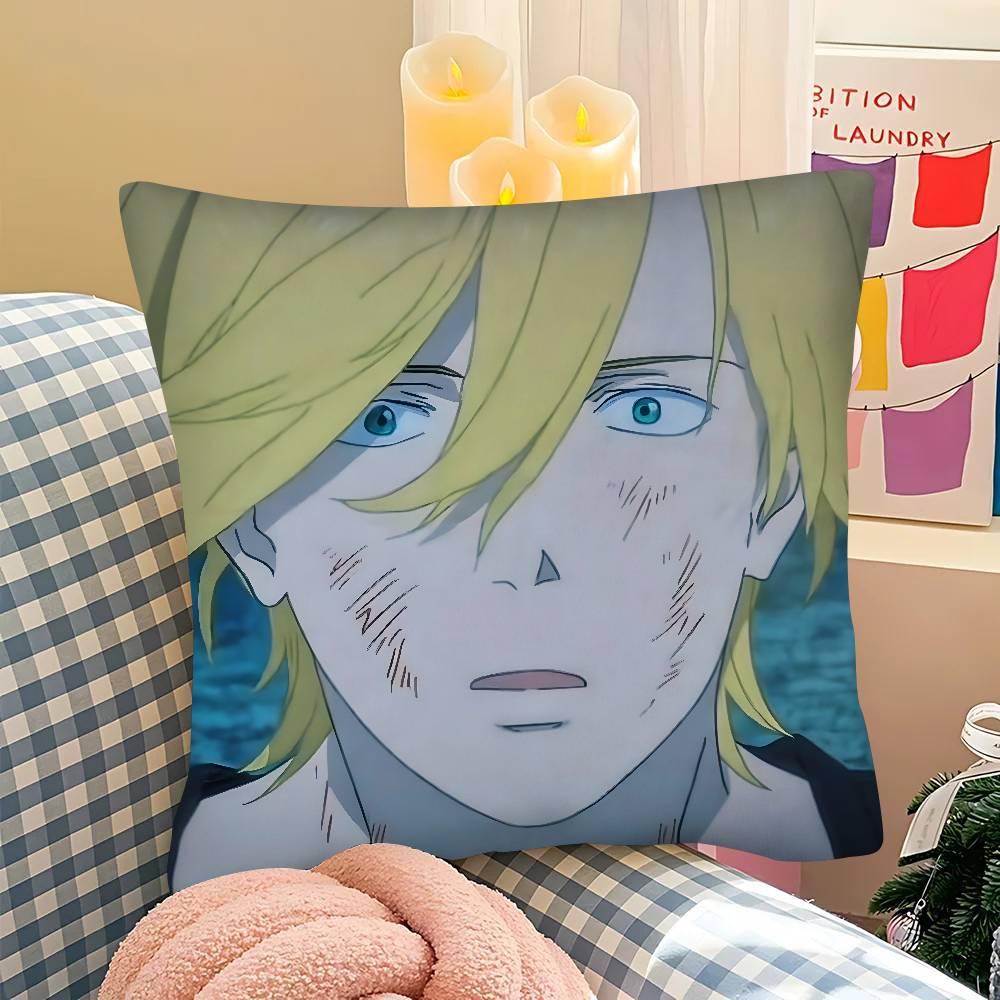 pc Banana Fish Ash Lynx Eiji Okumura Pillow Case Fashion Square Pillowcase Bedroom Sofa Room Ins Decoration Leisure