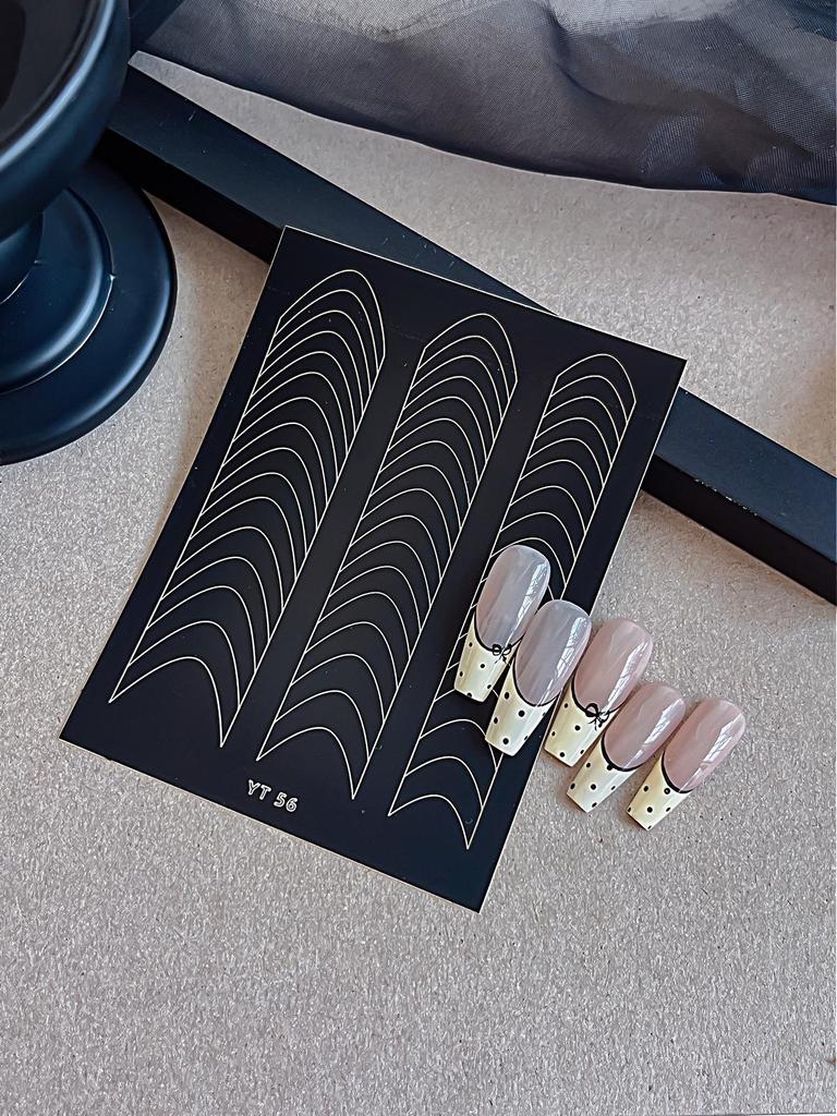 V-Shaped Moon Smile Line French Nail Art Stickers for Nail Polish Gel