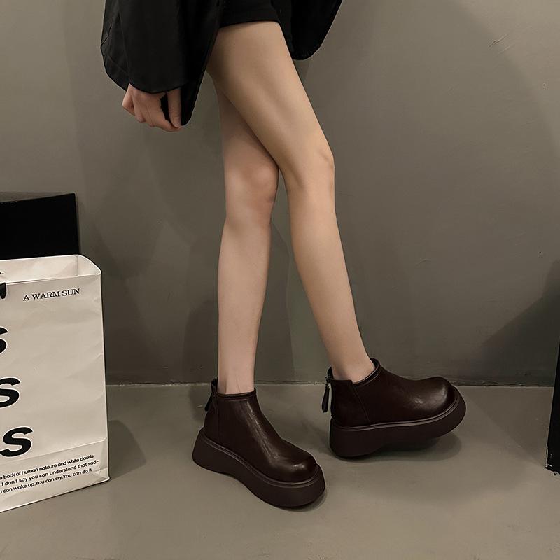 Martin Stiefel Damenstiefel 2025 neu Britischer Stil Winter Samtschuhe schwarz Chelsea kurze Stiefel thermische Baumwollschuhe