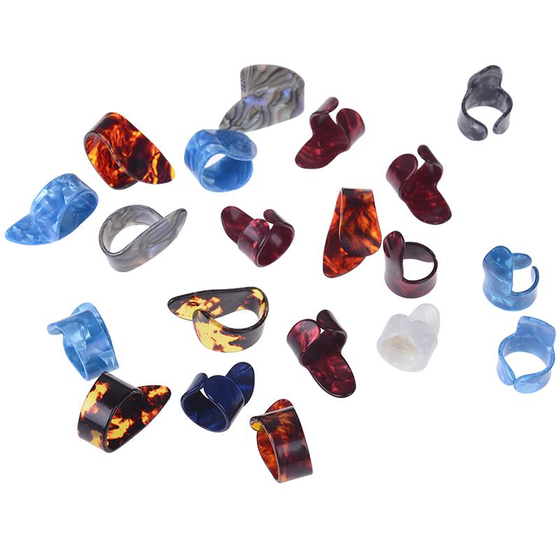 Guitar 10Pcs Plectrum Nail Picking Thumb Finger Picks Stainless Steel Celluloid