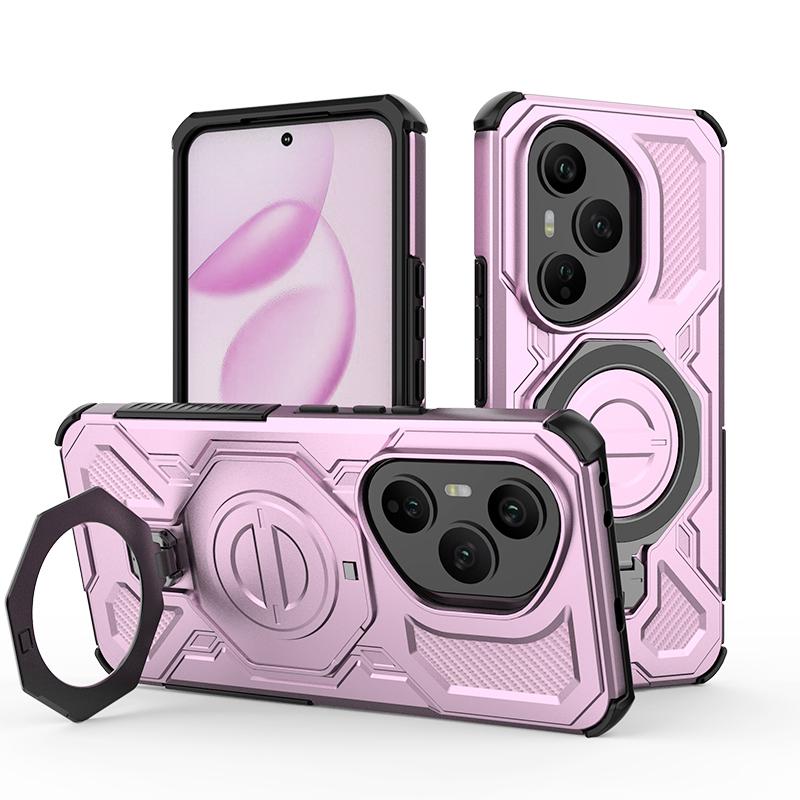 KEYSION Shockproof Magnetic Case for HONOR 400 Pro 5G Upright Live Metal Ring Stand Phone Back Cover for Huawei Honor 400 5G