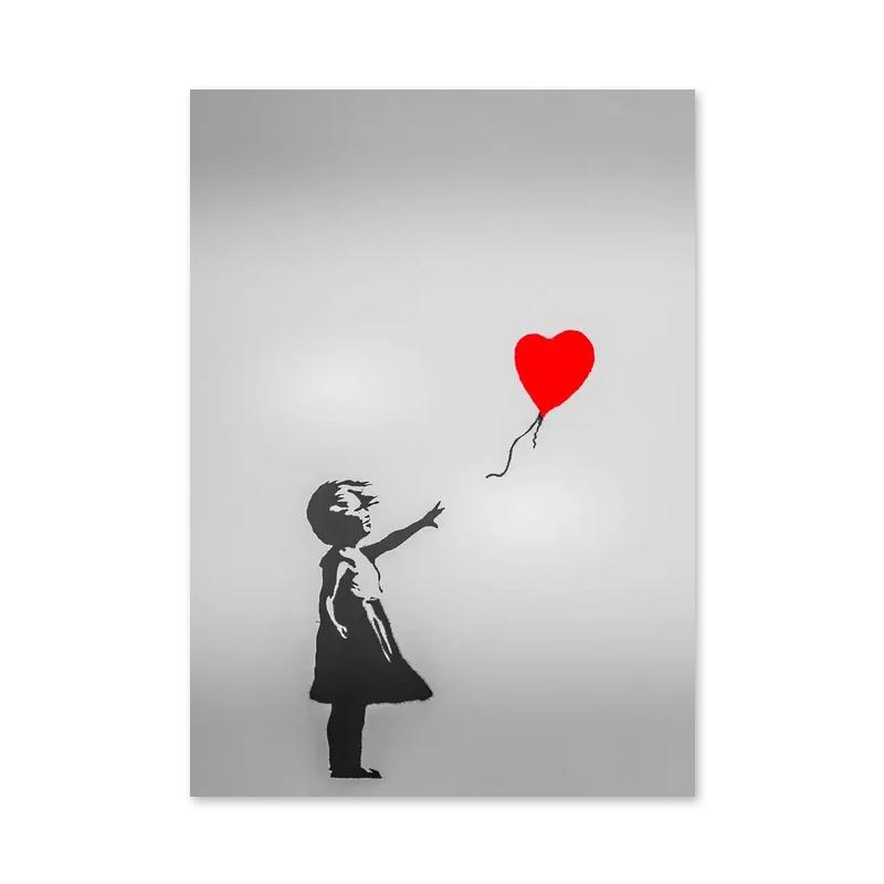

Граффити Бэнкси Примите мое сердце к любви Картины на холсте Постеры и принты Настенная картина для спальни Домашний декор 30x40cm No Framed