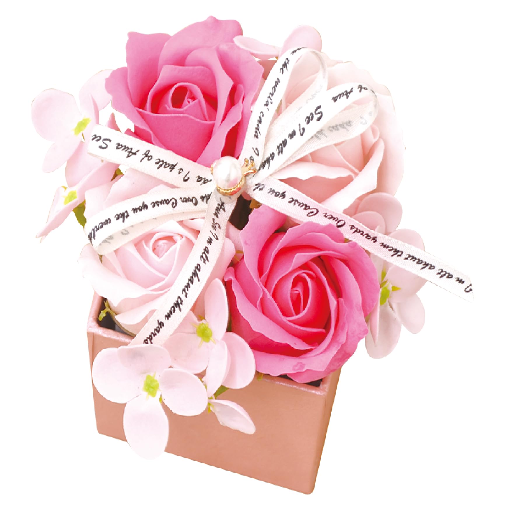 

Poppy Nagoya Soap Bubble Artificial Flower 4 Rose Pink Flowers, Flowers, Flowers, Gifts, Presents, Box, Flowers, Roses, Box, Approx. 12cm, S-110,