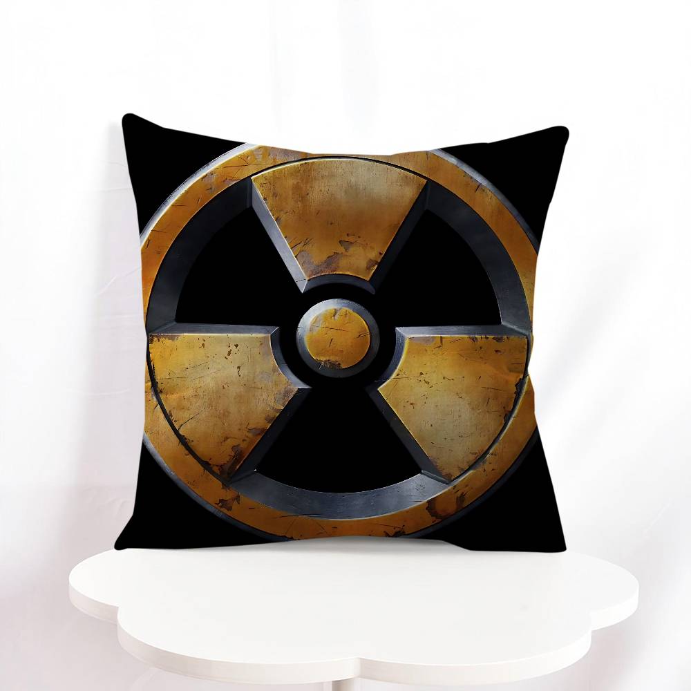 Creative Radiation Logo Cushion Cover Pillowcase Upholstery Sofa Throw Pillow Home Decor Pillowcas