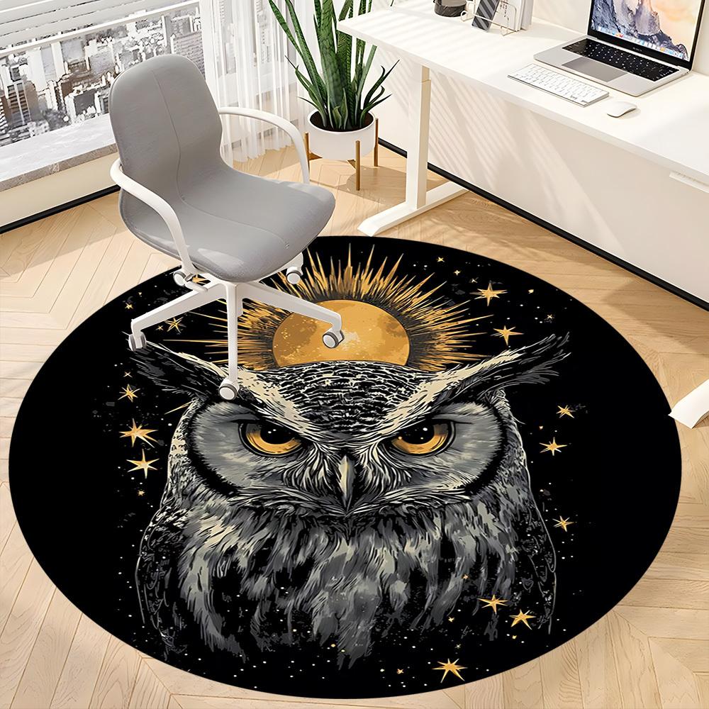 1pc Owl Moon Night Stars Chair Carpet for Office, Soft, Non-Slip Polyester Mat, Office, Living Room, Bedroom, Durable Polyester yy251207144