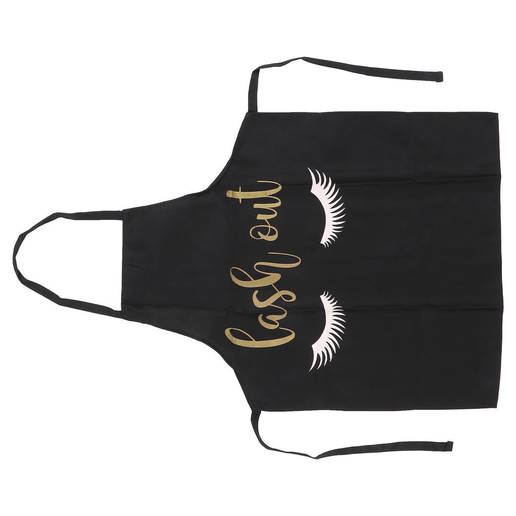 Wimpernkünstler Schürze Weich Atmungsaktiv Waschbar Wimpernmuster Schürze für Küche Schönheitssalon Schwarz