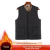 Autumn Winter Waistcoat Men's Fleece Warm Solid V-Neck Casual Plaid Jackets Sleeveless Thicken Button Cardigans Vests