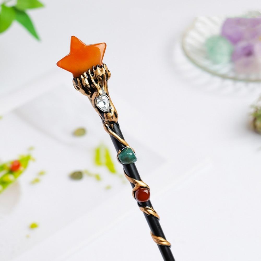 DIY Handmade Fairy Stick Halloween Prop Magic Scepter Creative Crystal Magic Wand Holiday Gift