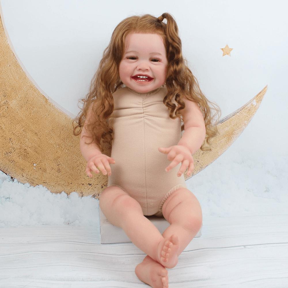 BZDOLL Realistic 60cm 24inch Hand Made Princess Toddler Toy with Soft Vinyl Baby Reborn Doll Mila Girl with 3D-Paint Skin and Blood Vessels