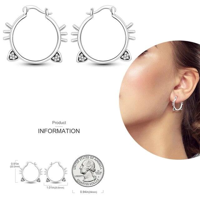 Brincos de argola de prata 925 para mulheres, brilhantes, pavê, cz, joias finas de luxo, brinco