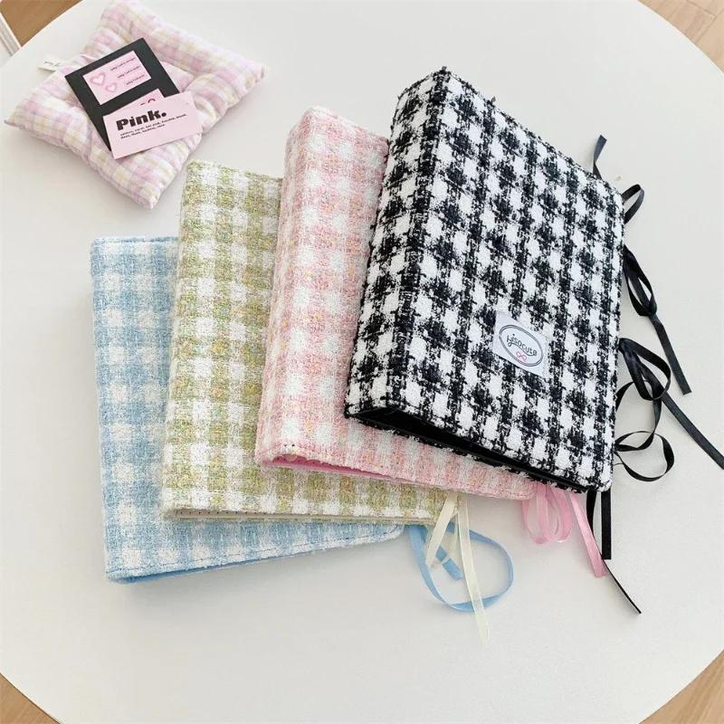 Sweet Bowknot Plush Photo Album Cute Plaid Design Kpop Photocard Binder for Girls 80 Pockets Photocard Book Wholesales 2025 New