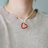 Sweet Hollow Heart Pendant Necklace Party Jewelry Fashion Statement Choker Simple Colorful Cord Collar Necklace