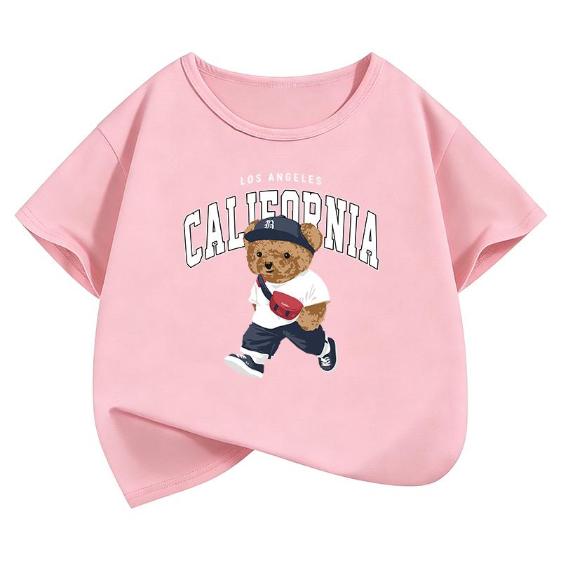 Los Angeles California Bear Graphic TShirt Printed T Shirt Boys Summer Clothes Short Sleeve Tops TShirts Cute Girls Clothing