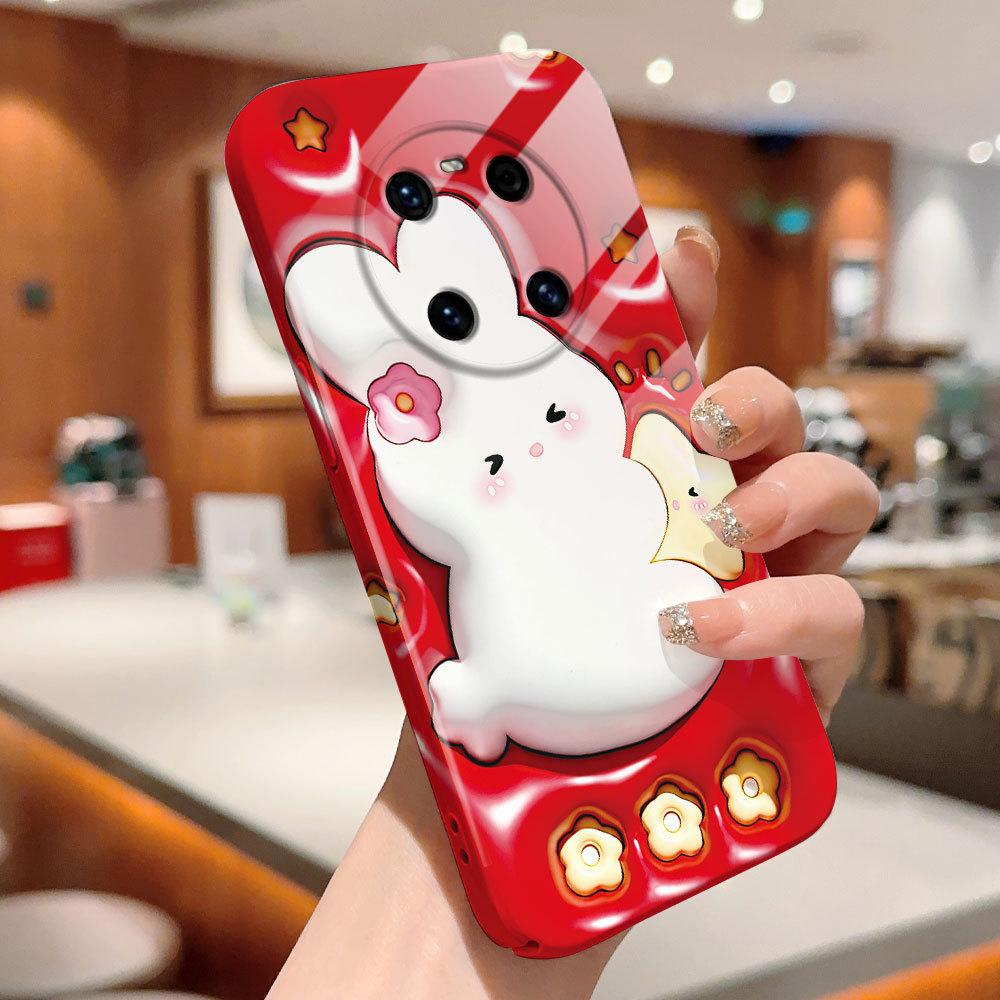 Etui na telefon z filmem all-inclusive, kreskówkowy modny design, twarda skorupa, pełne pokrycie, etui z ochroną aparatu dla iPhone'a Huawei Honor Vivo Google