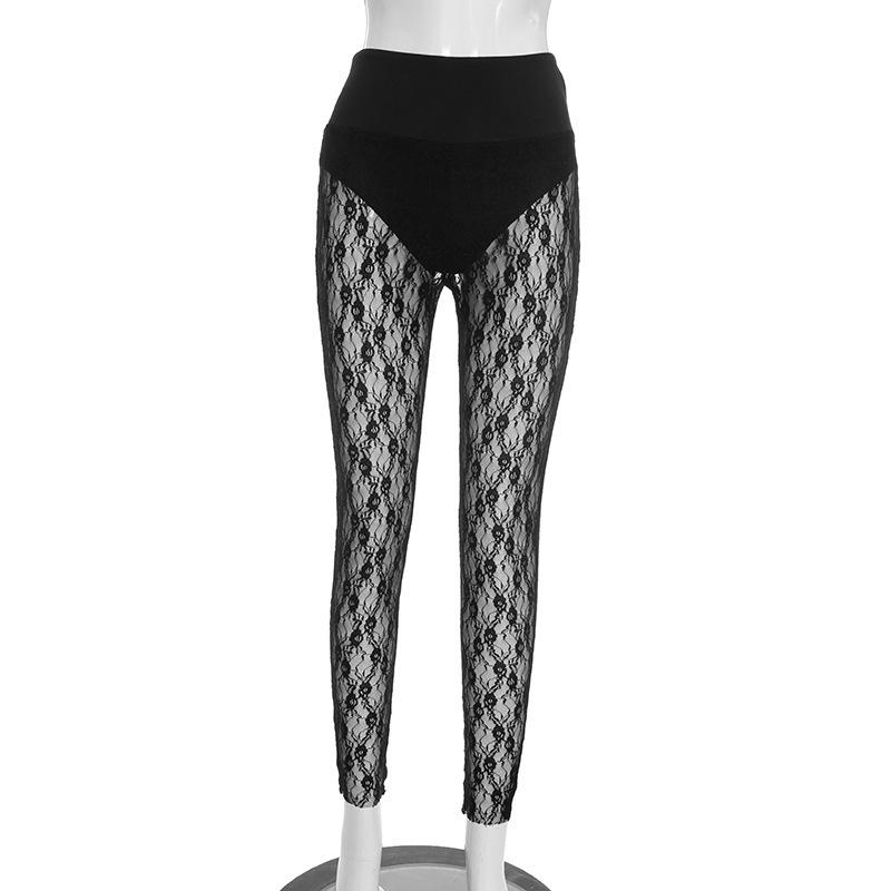 European Fashion Lace Fishnet Stockings: Sexy, Tight, Hollow Design in Pure Colors Small