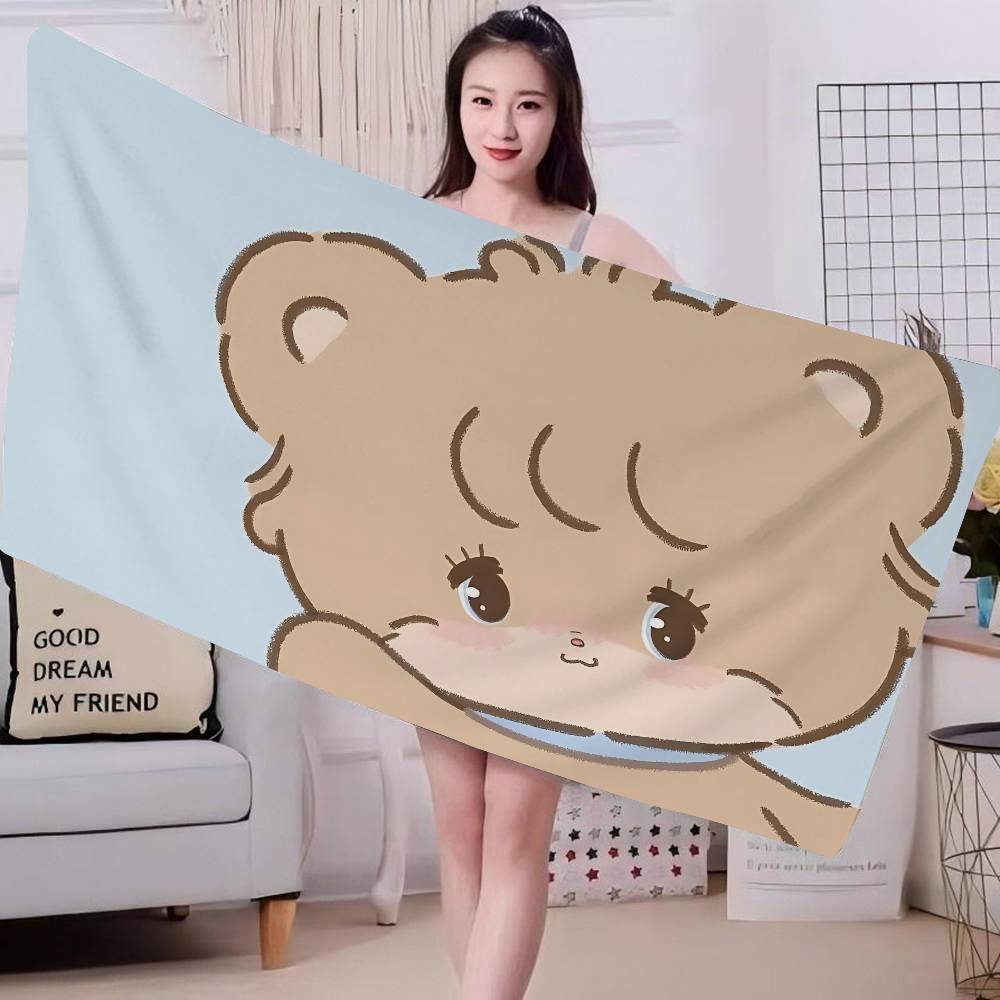 Cute M-Mikko I-Illustrations Beach Towel Colorful Bath Towels for Girl Microfiber Quick Dry Custom Sand Free Beach Spa Gym Pool