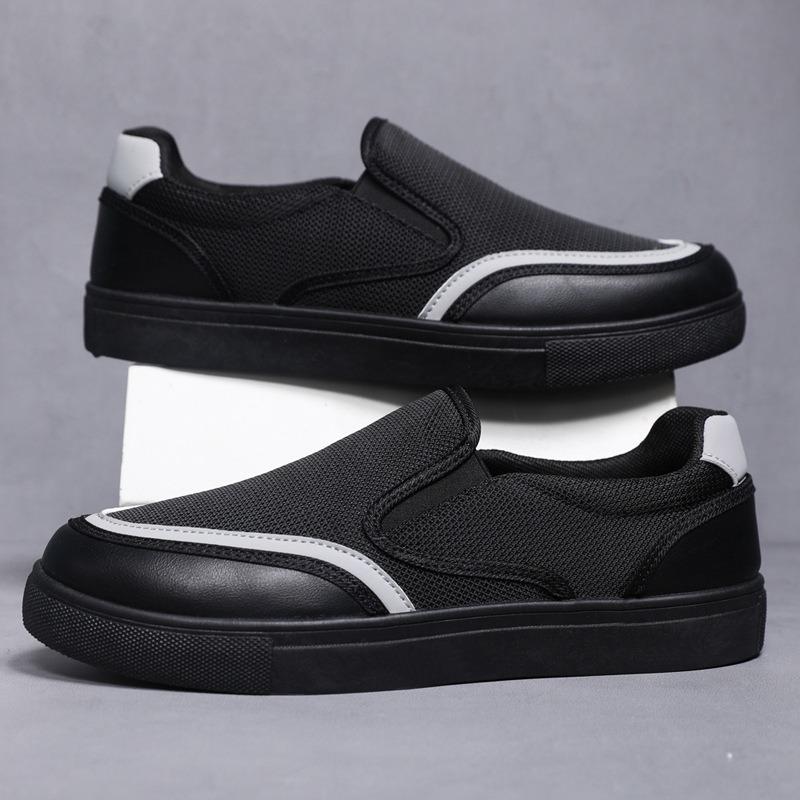 Fashion Men's Canvas Shoes Breathable Mesh Casual Shoes Comfort Loafers Classic Vulcanized Shoes for Men Slip-On Driving Shoe Sneakers