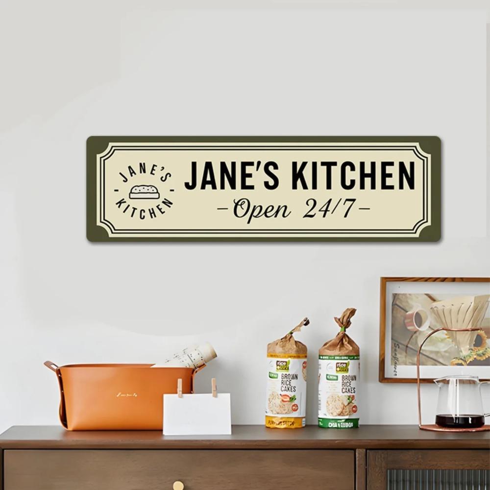 Customizable Aluminum Kitchen Sign Personalized Chef Wall Decor Home Room Decoration
