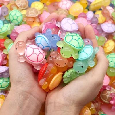 50/2 stücke Mini Leuchtende Schildkröte Ornamente Micro Landschaft Glowing in The Dark Nette Miniaturen Schildkröte Kinder Spielzeug Hause Dekoration Geschenk