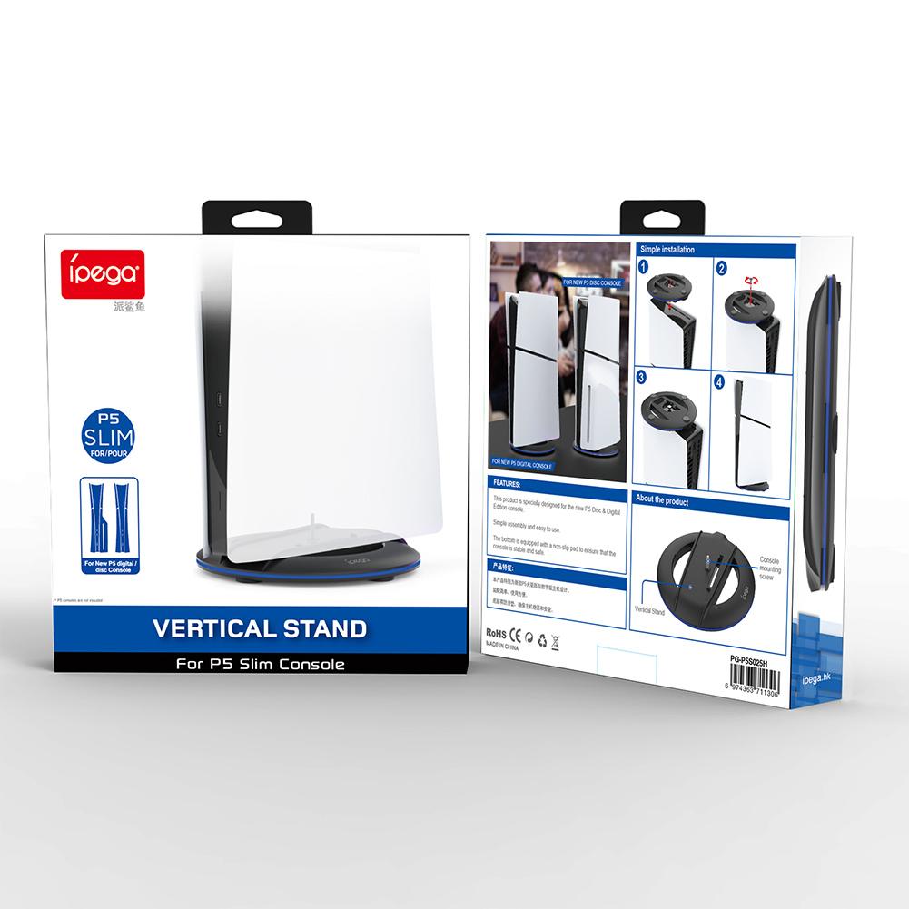Vertikal stativ Base Stand Erstatning Display Stand Base for PS5 Slim Console Disc og Digital for Playstation 5 Slim Console