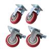 4 Inch Universal Caster Wheels Set of 4 (2 with Brakes and 2 Without Brakes)