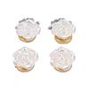 4 Pezzi Copri Bottoni Rosa Bianco Elegante Raffinato Fiore di Strass Staccabile Copri Bottoni per Artigianato Cucito Abbigliamento