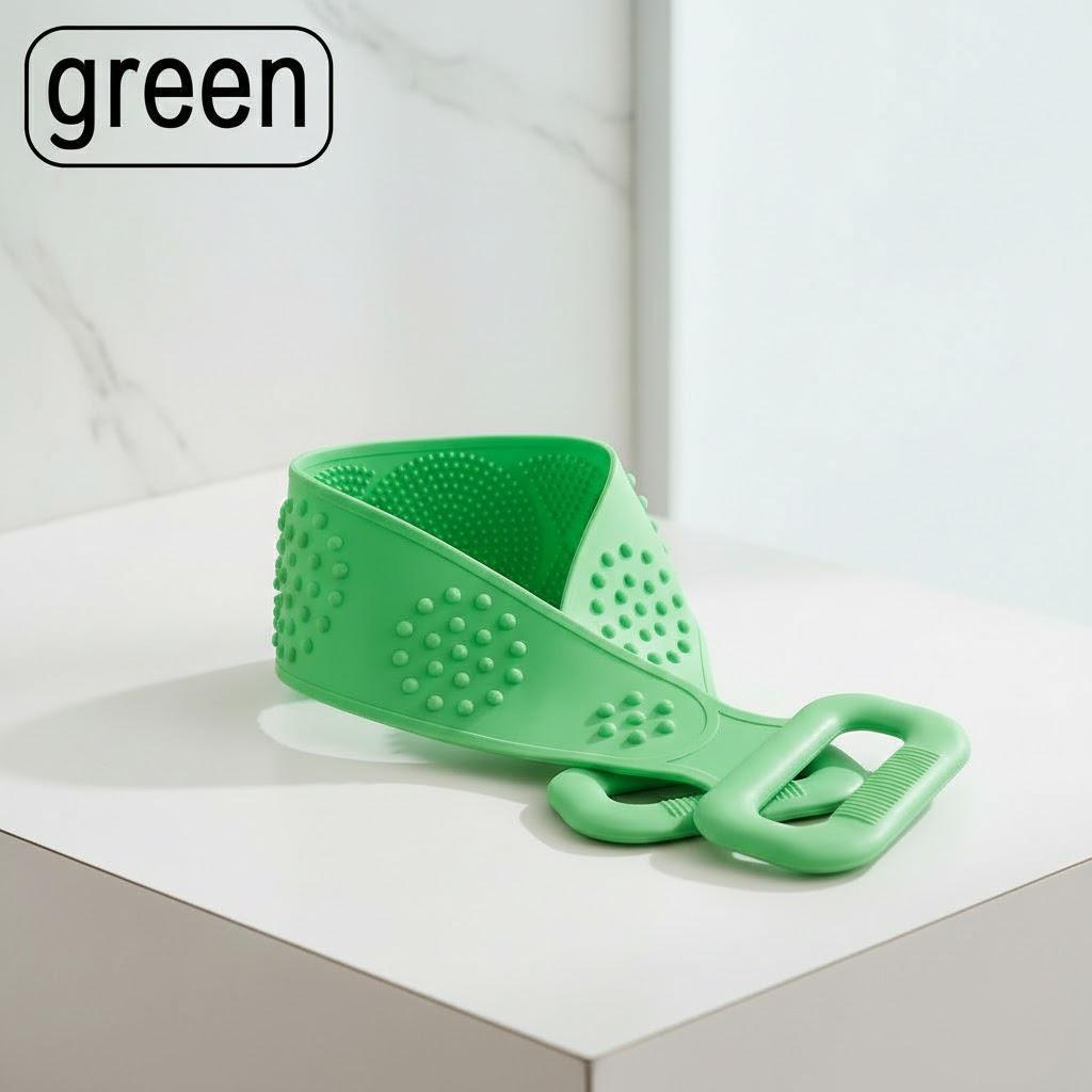 

Silicone Exfoliating Body Scrubber Bath Brush Shower Back Cleaner Bathroom Accessories for Deep Cleansing and Skin Care зелёный