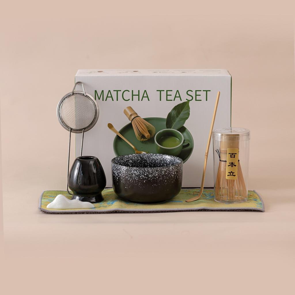 5-7PCS/Set Japanese Matcha Bowl , Spoon, Tea Whisk, Sieve Mesh, Perfect Gift For Ceremony, Traditional Decoration White gift box