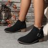 New Style of Mid-heel Ankle Boots for Women In Plus-size Shoes