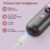 Wireless 2-in-1 Straightening Curling Comb Anti-Scald LED Display USB Rechargeable Portable for Home Travel All Hair Types