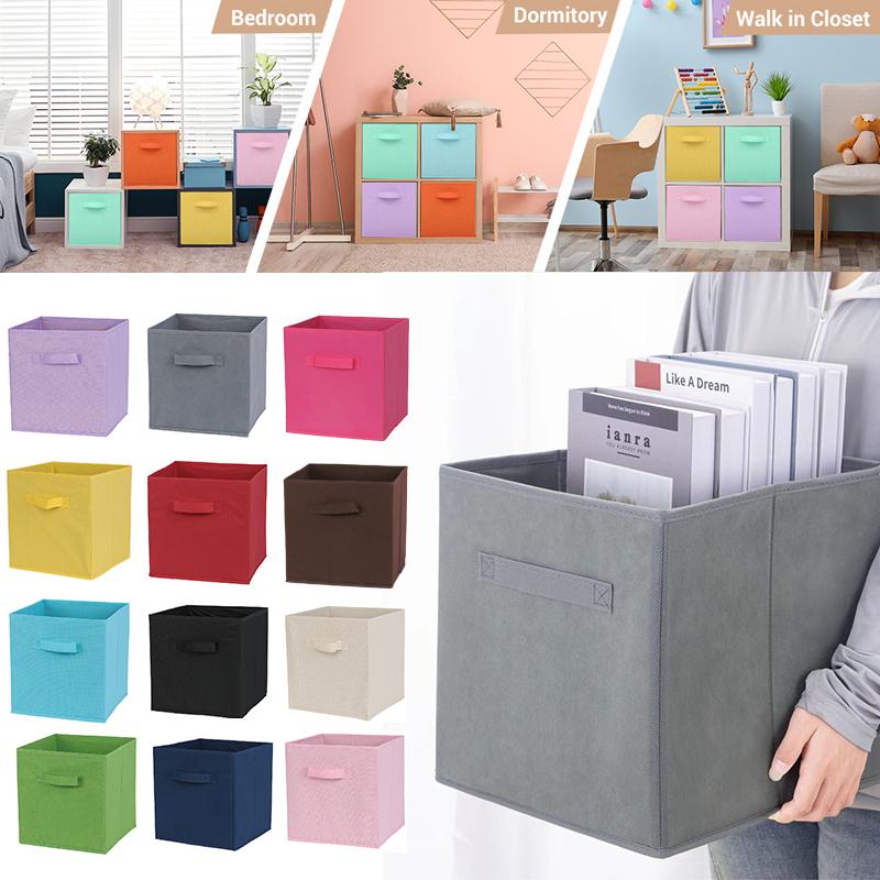 Scatola portaoggetti cubo pieghevole in tessuto non tessuto, articoli per la casa, organizer per riporre giocattoli per bambini, organizzazione cassetti armadio