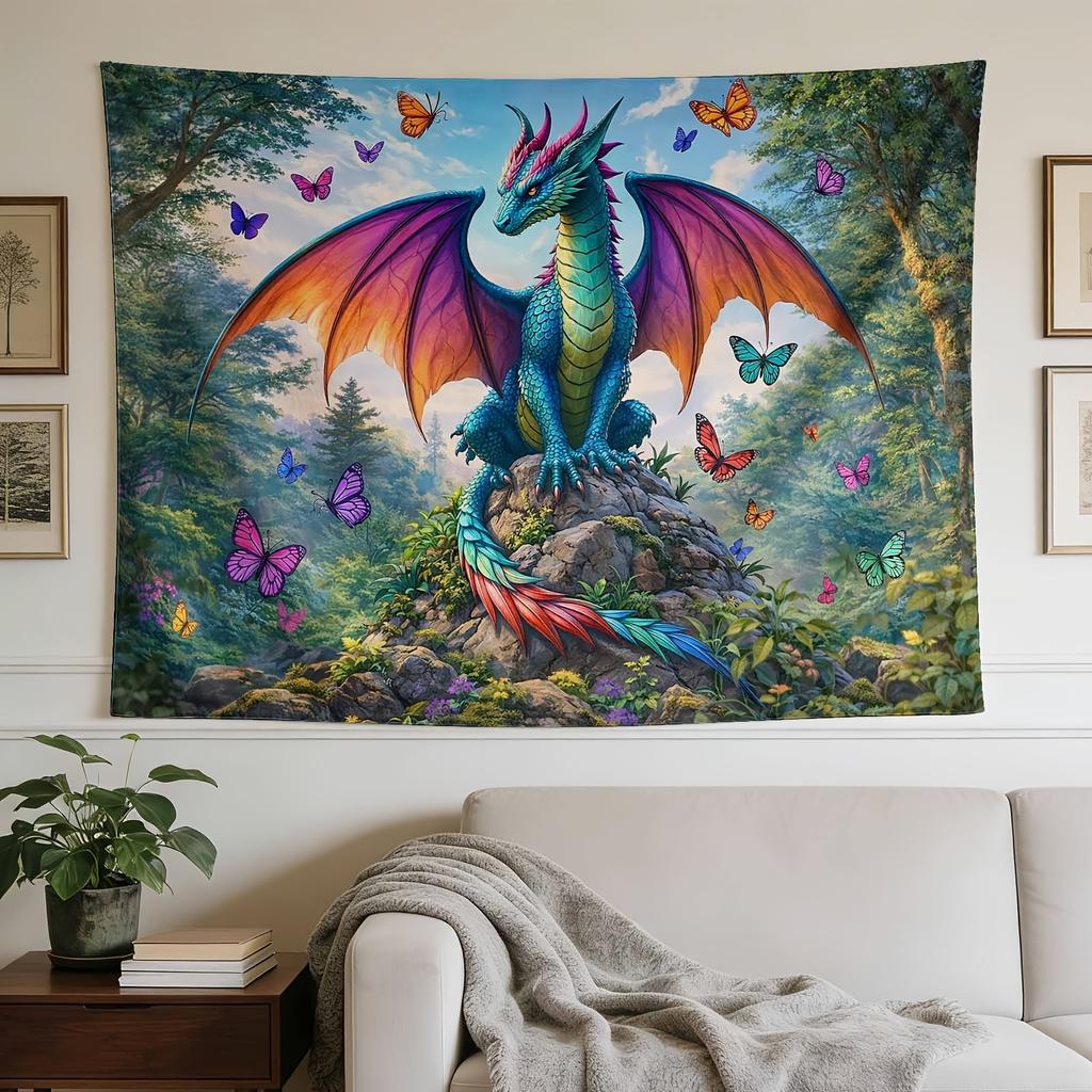 A Stylish Tapestry, Fantasy Dragon Artwork.,perfect for Sprucing up Wall Decor in Homes, Dorms and Bedrooms.