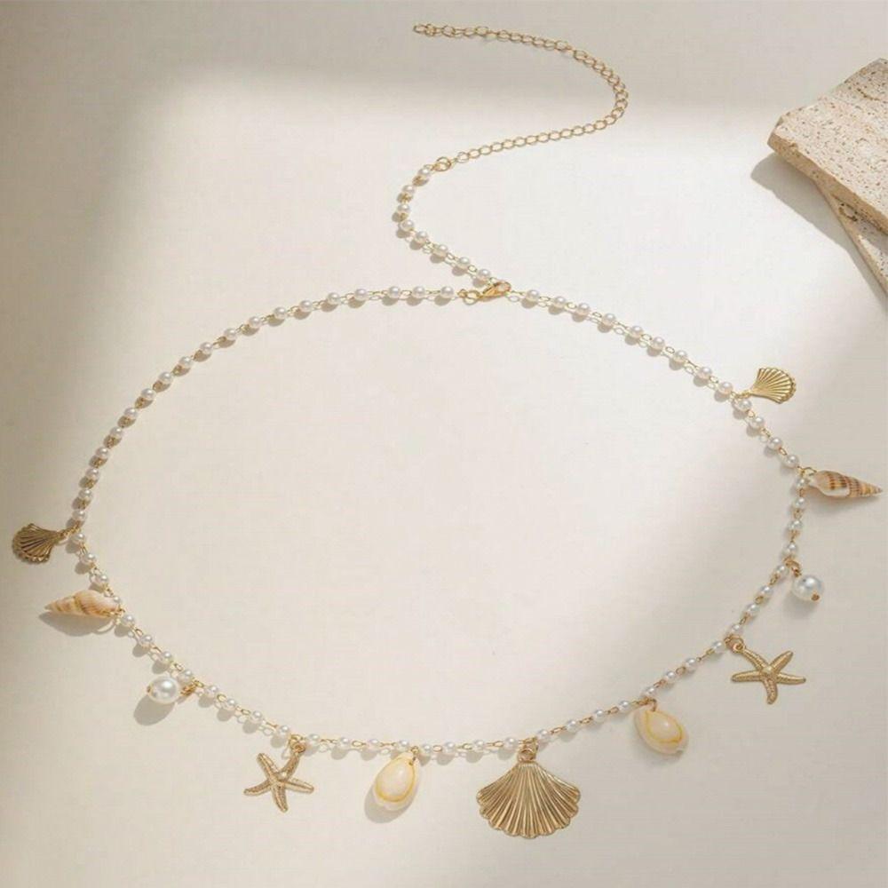 Bohemian Body Chain Sea Star Shell Waist Link Summer Jewelry Accessories  for Women