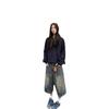 American Retro Washed High Street Denim Shorts Men's and Women's Straight Wide-leg Old Loose Casual Versatile Cropped Pants