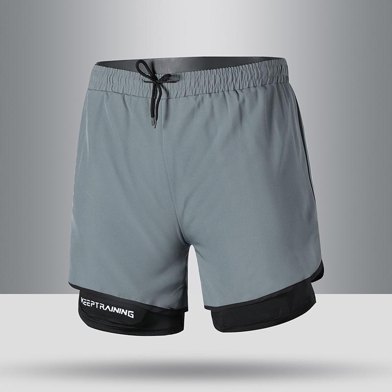Men's Summer Sports Basketball & Running Shorts, Lightweight Two-in-One Design, Mid-Length for Training & Casual Use