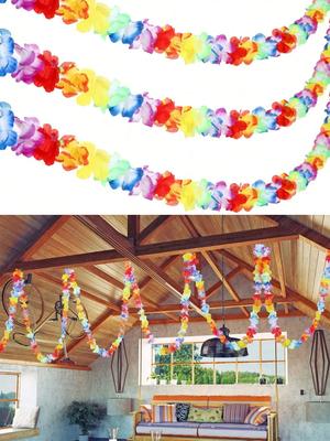 Kunststoff-Blumengirlande/Hawaiianische Blumenbordüre/Luau-Party-Blumengirlande/Hawaii-Party-Girlande/Luau-Party-Dekoration