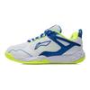Li Ning Youth  Sound Wave Training Badminton Shoes Kids Shoes White Blue AYTR032-1