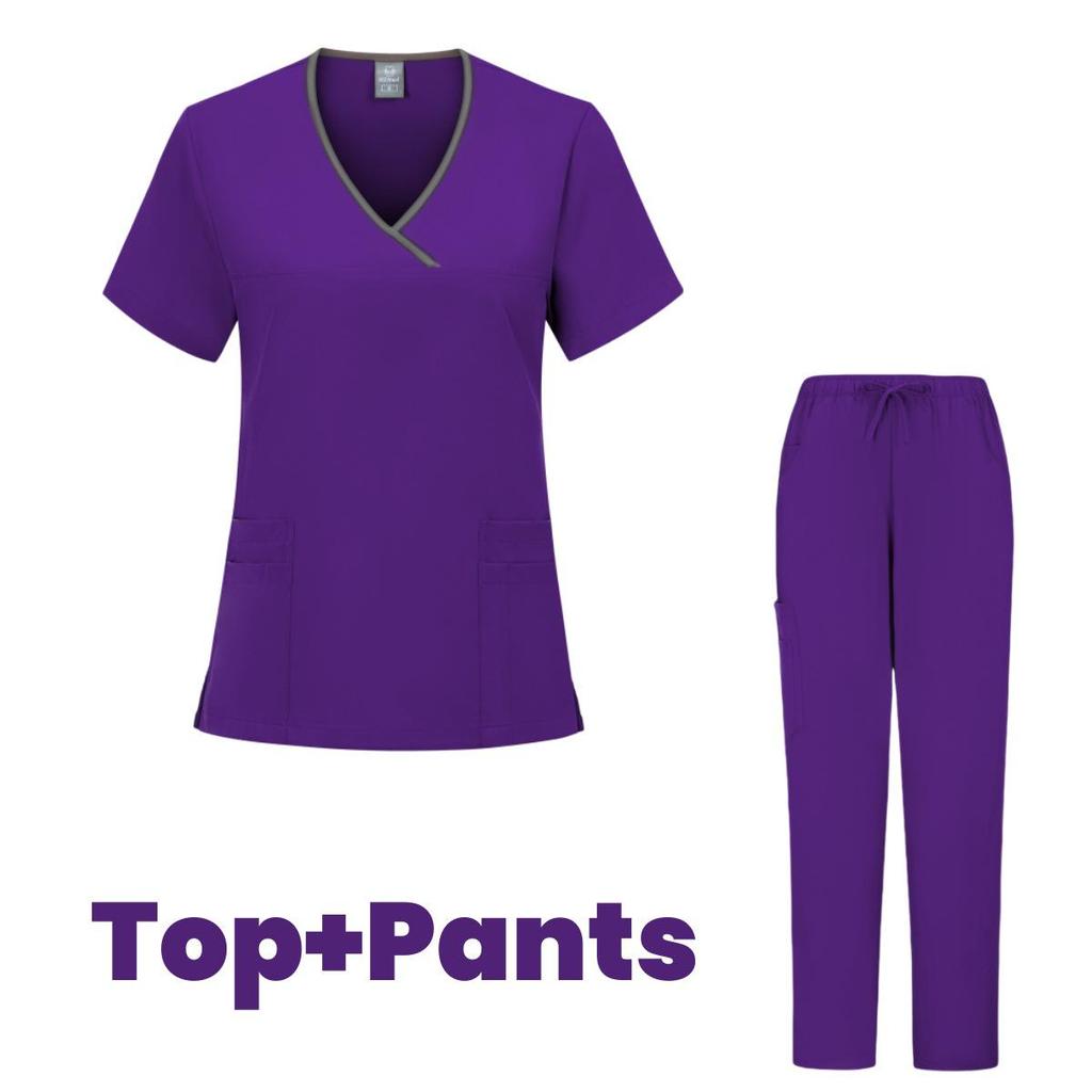 Women's Short Sleeve Casual Workwear Washable Surgical Gown