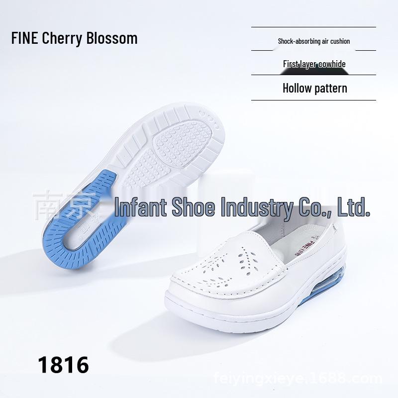 Women s All-Season Cowhide Nurse Shoes: Soft Sole, Breathable, Non-Slip, Comfortable 7.5