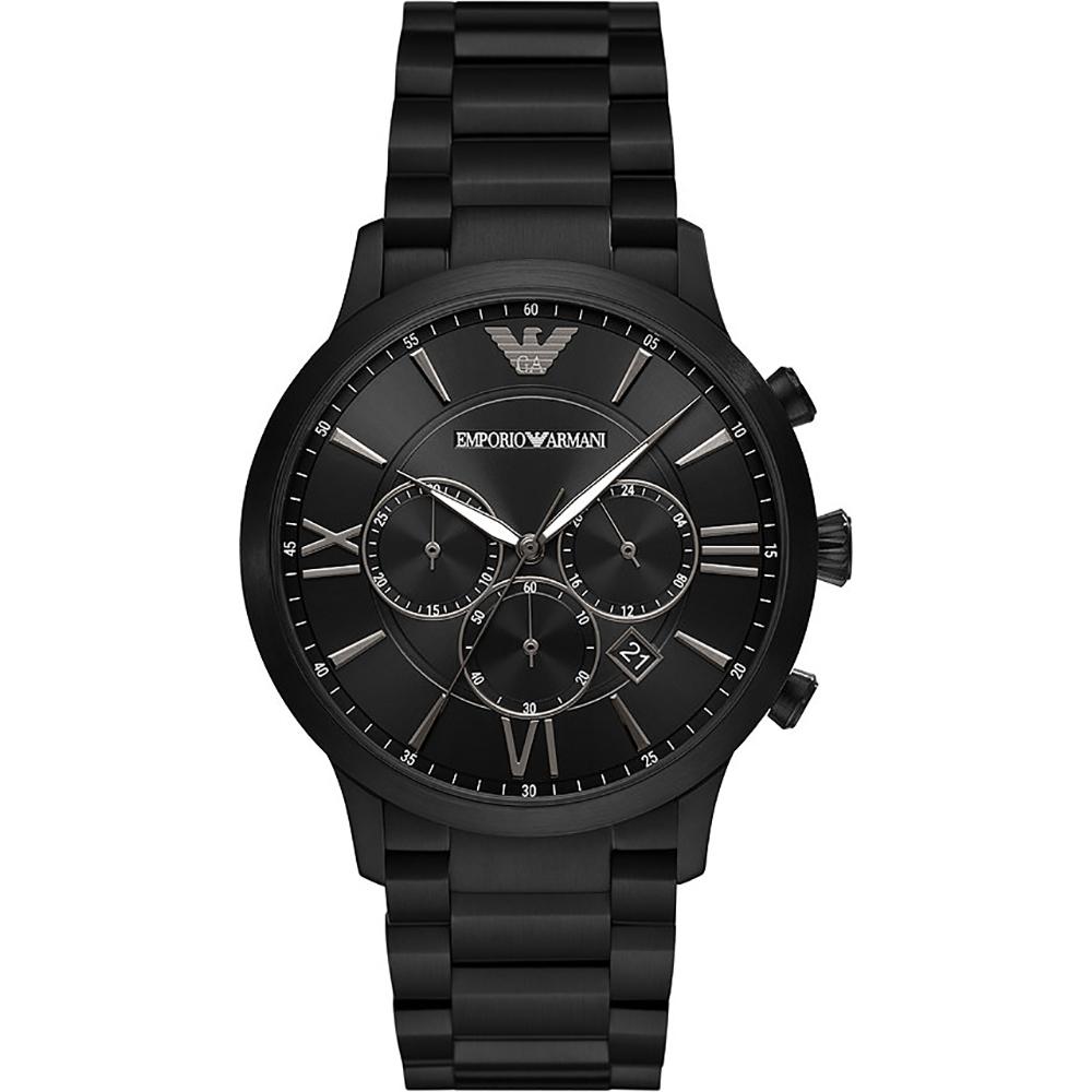 Emporio Armani Giovanni Black Metal Gents Quartz Chronograph Watch AR11349 чёрный